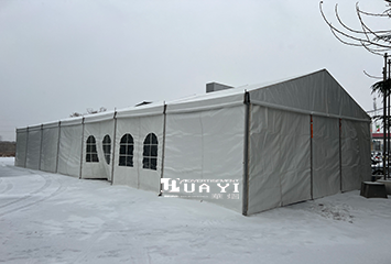 郑州华熠篷房出租公司为平顶山中鑫之宝活动提供篷房搭建服务